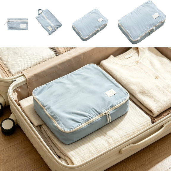 Nylon Travel Packing Cubes, Waterproof Tear-resistant Luggage Organizer, Multi-size Clothing Storage Pouches for Suitcase, Family Trip Business Travel, Topliu