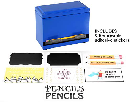 For Bulk Pencil Storage and Dispensing 2Fold Supply Stainless Steel Pencil Dispenser Classroom and Chalkboard Marker Labels Included Inspirational Holds up to 200 Pencils Custom Pencil 