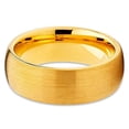thumbnail image 3 of Silly Kings Yellow Gold Tungsten Wedding Band 18k Yellow Gold Tungsten Tungsten Carbide Ring Anniversary Ring Men & Women Dome Tungsten Ring, 3 of 4