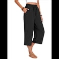 thumbnail image 3 of Pantalones Cortos para Mujer, Informales, con Cordón y Bolsillos, Holgados, de Cintura Alta y Pierna . Negro XXL, 3 of 6