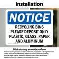 thumbnail image 3 of (2 Pack) Recycling Bins Please Deposit Only Plastic OSHA Notice Sign 14 Inch X 10 Inch Vinyl Label Decal Sticker Weather Resistant, UV Protected for Workplace, Business, and, 3 of 7