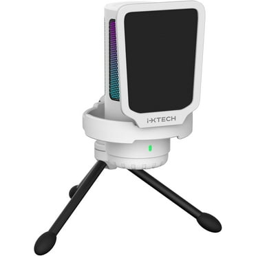 IXTECH USB Gaming Microphone for PC, RGB Condenser Microphone with Tripod Stand, Pop Filter, Rotate Gain Button, and Quick Mute, Noise Cancellation Computer Mic for Streaming, Gaming, Podcasting
