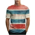 thumbnail image 2 of Cmfcve Striped Men's Tee Breathable Durable Workout Top Crew Neck Comfortable Sport Blouse, 2 of 5