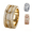 Gold, variant on Anxiety Ring for unisex Women, 360 ° Gear Spinner Fidget Ring with Pave Cubic Zirconia, Stress Relief Rotating Band, Tarnish Resistant Gold Plated Statement Jewelry for Daily Wear, Size 6-10