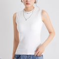 thumbnail image 4 of LiuXxxx Women's Sleeveless Tank Top with Built In Bra Round Neck for Outdoor Music Festival White L, 4 of 6