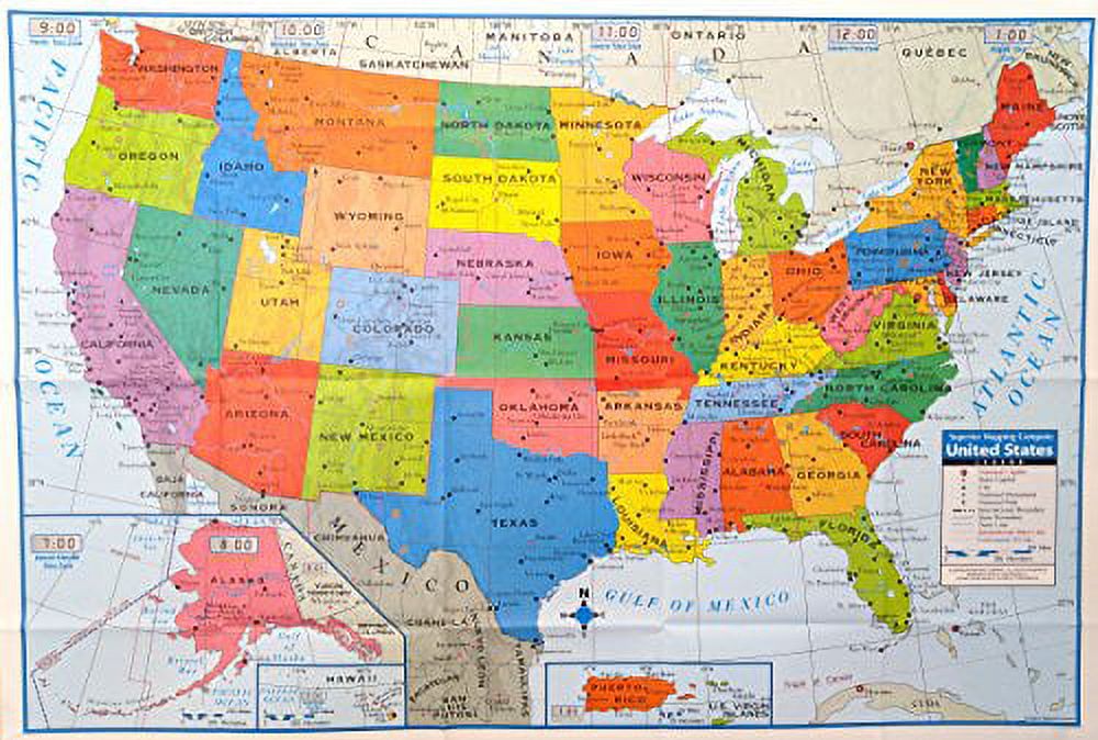 Superior Mapping Company United States Poster Size Wall Map 40" x 28" With Cities (1 Map) - image 2 of 5