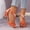 Orange, variant on Viluyesy Womens Heeled Sandals, Open Toe Back Zipper Sexy Mesh Office Wedding Party Shoes Black
