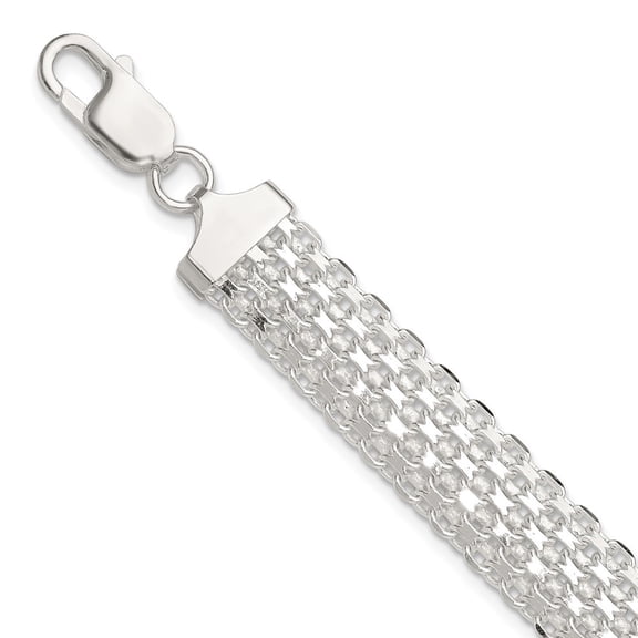 Auriga Fine Jewelry 925 Sterling Silver Polished 11.5mm Bismark 7inch Bracelet for Women