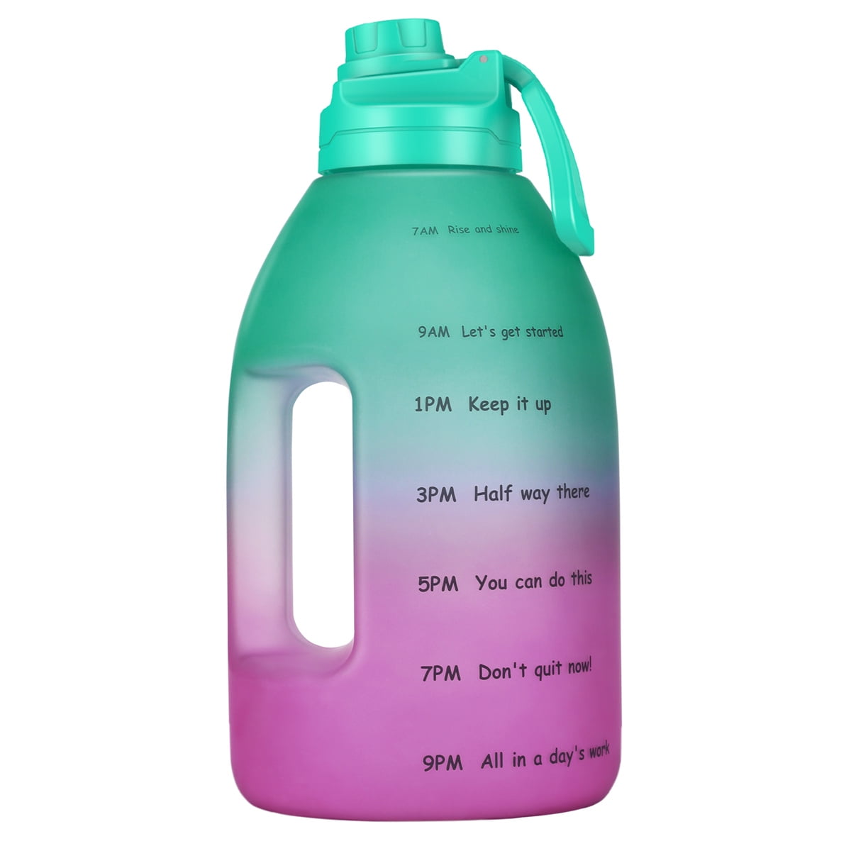 Kepooman Reusable Large-Capacity Water Bottle, Fitness Sports Water Bottle with Leak Proof Flip Top Lid for Gym Yoga Fitness Camping with Time Marker-E Kepooman Reusable Large-Capacity Water Bottle, Fitness Sports Water Bottle with Leak Proof Flip Top Lid for Gym Yoga Fitness Camping with Time Marker-E