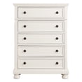 thumbnail image 6 of Classy White 3pc Bedroom Platform King Bed w Drawers Chest Nightstand Set Wooden Furniture Set, 6 of 7