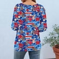 thumbnail image 7 of JOANKDMI Women's American Flag Shirts 3/4 Sleeve 4th of July Independence Day Crew Neck Tops Patriotic Holiday Festival Fashion T Shirts, 7 of 7