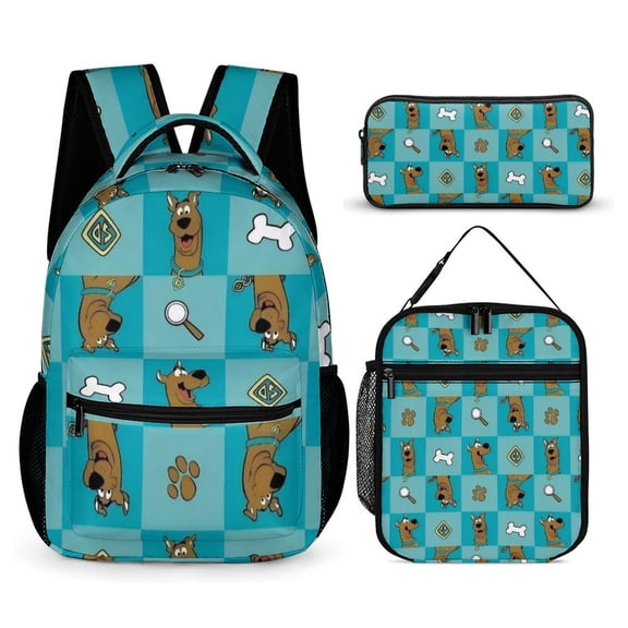 Scooby Doo Three-Piece Backpack Set: Includes A High-Quality Backpack Lunch Bag And Pencil Case One size