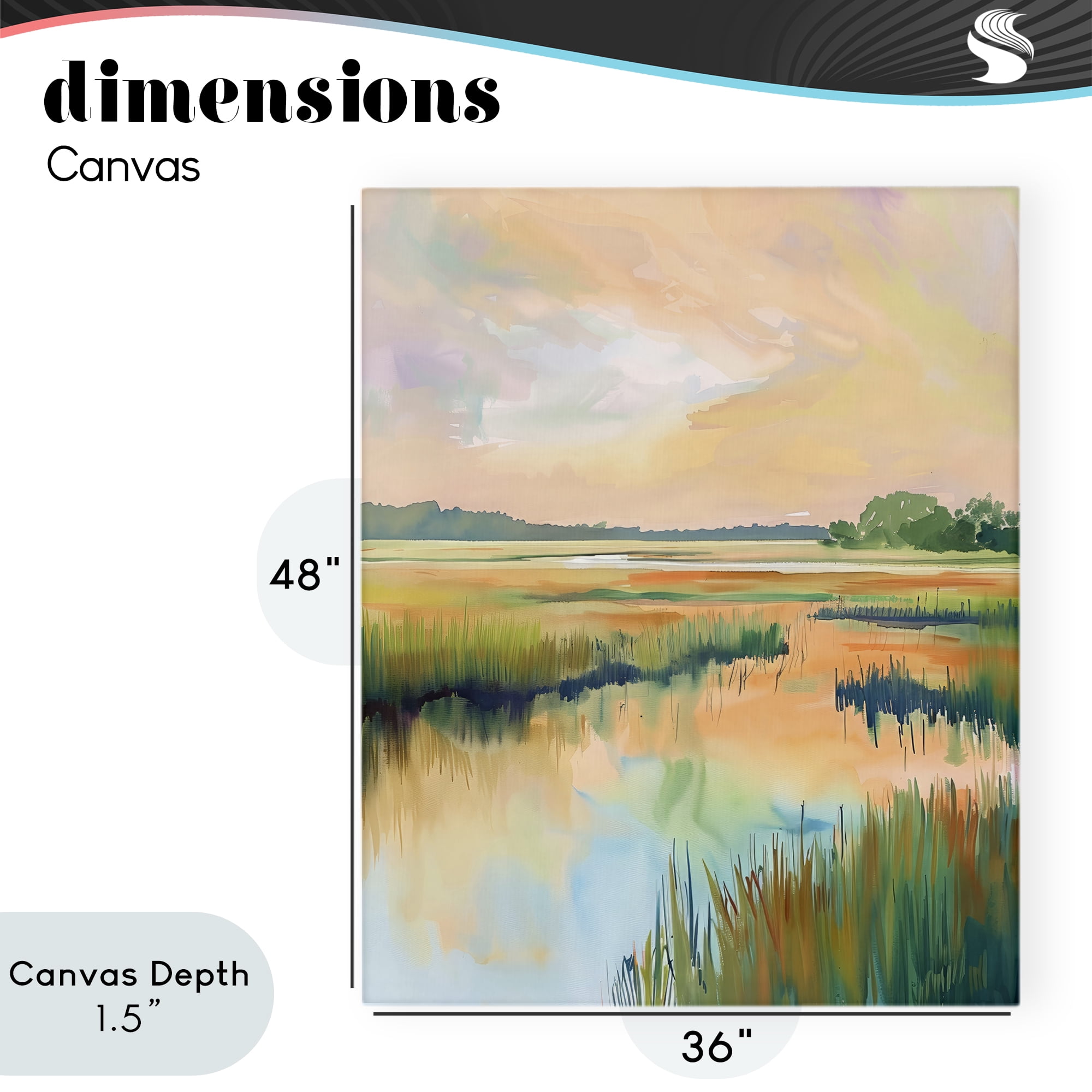 Stupell Industries Marsh Sunset over Tranquil Stream Canvas Wall Art, design by LSR Design Studio