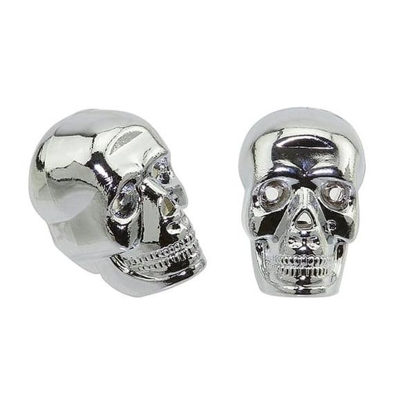 bike HANDLEBAR GRIPS END PLUGS BIG SKULL CHROME.bicycle GRIPS