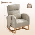 thumbnail image 2 of Modern Nursery Rocking Chair, Linen Glider Rocker with Side Pocket & Wooden Legs, Rocking Accent Armchair for Living Room, Grey, 2 of 8
