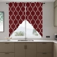 thumbnail image 4 of Dark Red Plaid Swag Valances for Windows 2 Pack Retro Country Moroccan National Geometrical Plaid Swag Kitchen Curtains 45 Inches Long Rod Pocket Short Window Treatment for Kitchen Bathroom 36"x45", 4 of 9