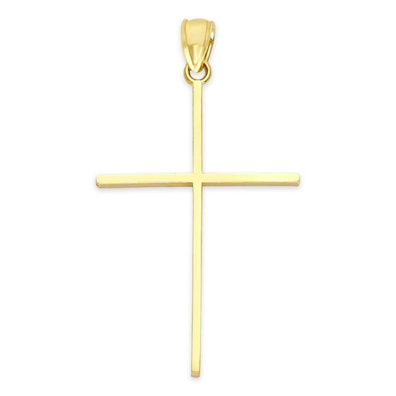 10k Gold Thin Cross, Minimal Religious Jewelry, Christian Gifts for Her