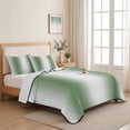 thumbnail image 5 of Twin Quilt Set 68''x86'', Sage Green White Ombre Lightweight Bedspread Coverlet Set with 2 Pillow Shams, Modern Abstract Art Farmhouse Gradient Breathable All Season Quilt Bedding for Dorm/Bedroom, 5 of 9