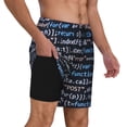 thumbnail image 2 of Kdxio Function Source Code Print Mens Swim Shorts with Mesh Lining, Breathable and Quick-Drying, Adjustable Waist, Privacy Pocket-3X-Large, 2 of 6
