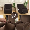 thumbnail image 5 of SHANNA Velvet Oversized Stretch Recliner Sofa Cover Furniture Cover 4 Pieces 1 Seat with Stretch Bottom and Side Pockets Washable,(Coffee), 5 of 9