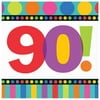 Happy 90th Birthday 'Dots and Stripes' Small Napkins (16ct)