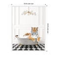 thumbnail image 5 of Kate and Laurel Tiger in Gray Bathtub Checker Floor Framed Canvas Wall Art by Amy Peterson 18 x 24 Sylvie White, Whimsical, Animals, Bathroom Art for Wall Decor, Living Room, Bedroom, 5 of 8