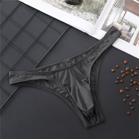 DJDLJWCJ Men's Underwear Large Pouch, Stretch Mens Regular Briefs Underwear Low-Rise Soft Underpant Black 2XL