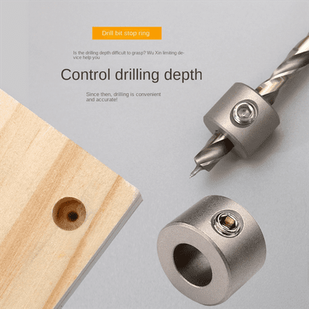 

7Pc 4-10mm Woodworking Drill Stopper Collars Ring Positioning Stop Ring Drilling Depth Controller