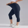 thumbnail image 6 of Capris Leggings with Pockets for Women Plus Size Compression Low Waist Skinny Leggings Tummy Control Butt Lifting Basketball Yoga Pants Navy 4XL, 6 of 6