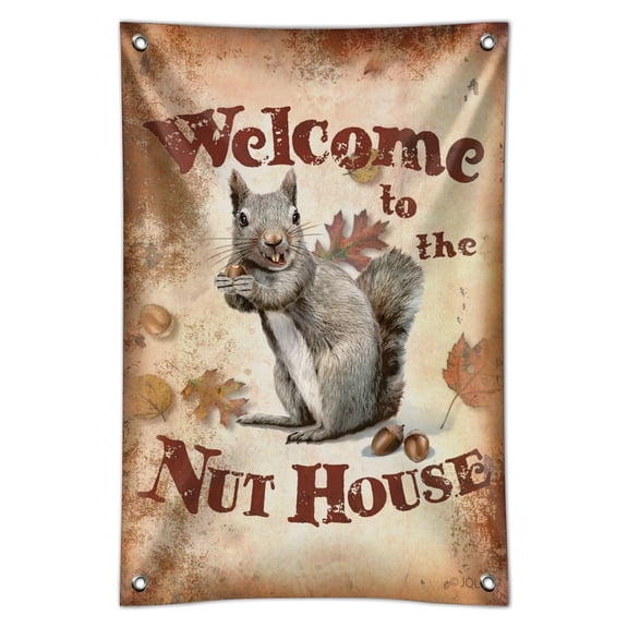 Welcome to Nut House Crazy Home Business Office Sign