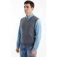 thumbnail image 2 of LANPULUX Sweater Vest for Men V-Neck Sweater 100 Pure Merino Wool Sleeveless Pullover Lightweight Sweater, 2 of 6