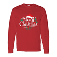 thumbnail image 3 of Gildan Merry Christmas Graphic T-Shirt for Men, Long Sleeve Christmas Print Tee, Red, L, 3 of 5