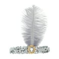 thumbnail image 3 of Unique Bargains 1 Pc Headband Feather Faux Diamond Sequins Hairband for Women Silver Tone Gray, 3 of 5