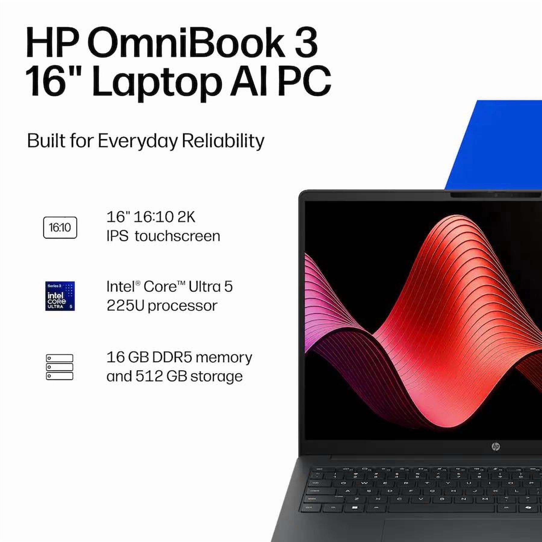 HP - OmniBook 3 16" 2K Touchscreen Laptop - Intel Core Ultra 5 - 16GB Memory - 512GB SSD - Mica Silver