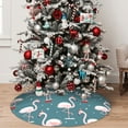 thumbnail image 5 of Yiaed Flamingo Print Christmas Tree Skirt , Tree SkirtsTree Mat for Christmas Winter Holiday Indoor Decorations-30", 5 of 7