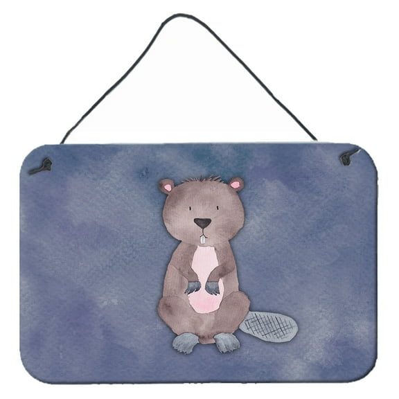 Carolines Treasures BB7392DS812 Beaver Watercolor Wall or Door Hanging Prints  8x12 multicolor