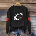 thumbnail image 2 of Holzkary Game Day Sweatshirts for Women Football Sweatshirts Funny Football Graphic Crewneck Long Sleeve Pullover Tops Sunday Football Shirts Tops Sweatshirts Fall Outfits Black S, 2 of 4