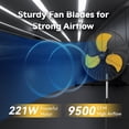 thumbnail image 2 of 30" Heavy Duty Industrial Floor Fan with Wheels, 3-Speed 9500 CFM High Velocity Standing Fan for Commercial, Garage - Aluminum Blades, 2 of 9