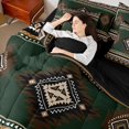 thumbnail image 4 of Manfei Hippie Aztec Bedding Comforter Set 7pcs for Female Men,Bohemian Abstract Geometric Queen Bedding Sets Super Cozy,Exotic Style Queen Sheet Sets,Super Cozy Room Decor,Reversible, 4 of 8