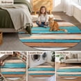 thumbnail image 6 of Brown Turquoise Board Round Area&nbsp;Rug 7ft Abstract Wood Grain Non-Slip&nbsp;Washable Circle Rugs Soft Felt Indoor Floor Mat for Bedroom Kitchen Living Room Bathroom, 6 of 9