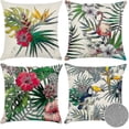 thumbnail image 1 of Funda De Cojín para Exteriores, Juego De 4 Fundas De Almohada para Sofá con Patrón De Plantas Y Flores Y Pájaros Tropicales Impermeables para Patio, Jardín, Sala De Estar, Dormitor, 1 of 5