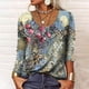 thumbnail image 1 of Pntutb Mujer Casual Camiseta Manga Larga Cuello Redondo Floral Impreso Botones Blusa tops Pntutb Pntutb-504, 1 of 1