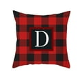 thumbnail image 5 of SDJMa Red and Black Buffalo Check Plaid Pillow Cover Farmhouse Home Decor Square Letter Monogram Throw Cushion Case for Car Couch Sofa 18 x 18 Inch Linen Pillowcase, 5 of 9