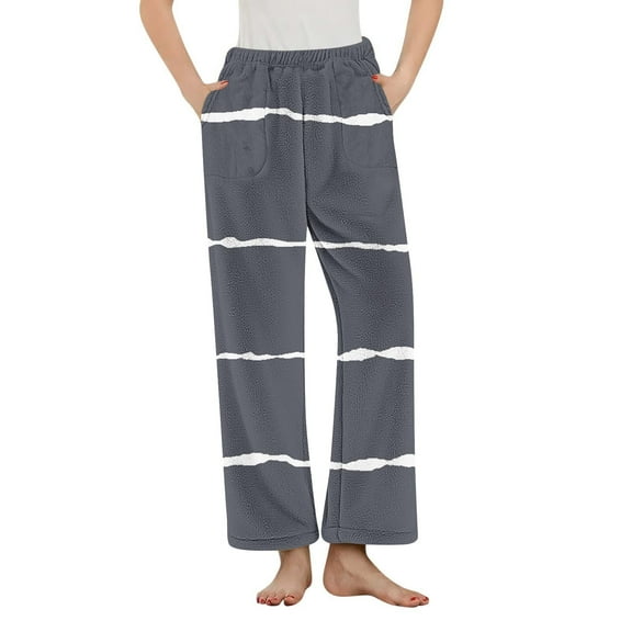 Naughtyhood Women's Pajama Bottoms Pants for Women Sleepwear Winter Women's Printing Warm Pajama Sleep Pants Fleece Sleepwear with Pockets,S-XXXL