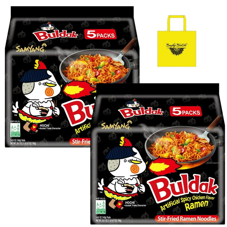 Samyang Buldak Chicken Stir-Fry Ramen, Korean Ramen, Pack of 5