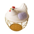 thumbnail image 2 of Cesta para almacenar huevos, soporte para huevos frescos, artículos decorativos de cocina con tapa, cesta redonda para recoger huevos, contenedor para Púrpura, 2 of 8