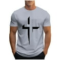 thumbnail image 2 of Kalauyu Mens Round Neck Short Sleeve Graphic Print T Shirt Breathable Fit Casual Short Sleeve, 2 of 5