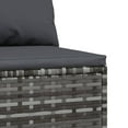 thumbnail image 5 of vidaXL Patio Middle Sofa with Cushions Gray Poly Rattan, 5 of 6