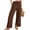 Brown plus size wide leg pants a1, variant on Cagogo Women Plus Size Wide Leg Pants Elastic Waist Casual Lounge Pockets Solid Vacation Palazzo Trousers Summer Beach Work Clothing, Black M