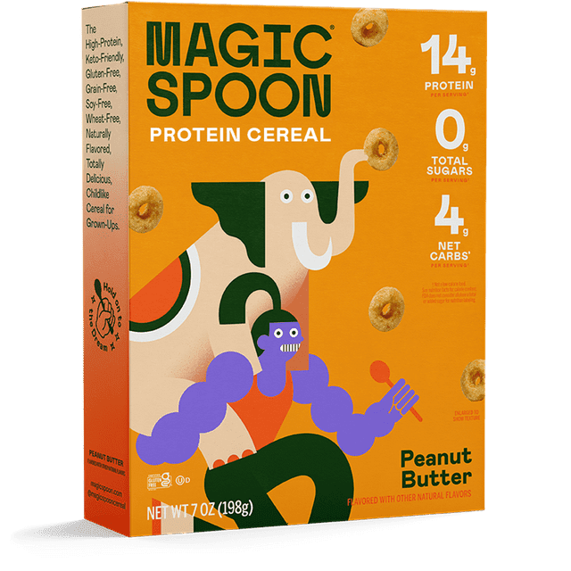 Magic Spoon Grain-Free Breakfast Cereal Variety Pack of 3, 7 oz Each (Fruity, Peanut Butter, Cocoa)  with fee Cocoa Sachet by ValueNest